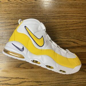 Nike Air Max Uptempo '95 White Amarillo Yellow Purple Size 11 12 13 Shoes Lakers
